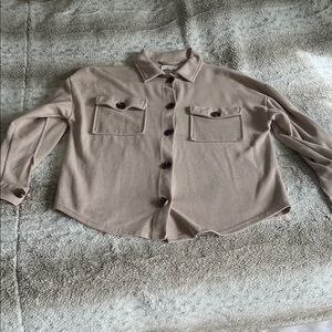 Hippie Rose Tan Knit Shirt/Shacket